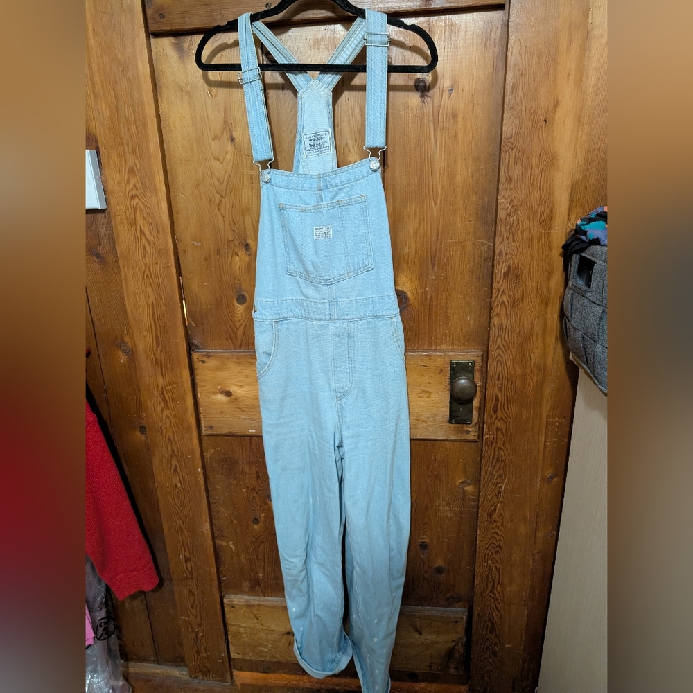 Light wash Straight Leg Overalls